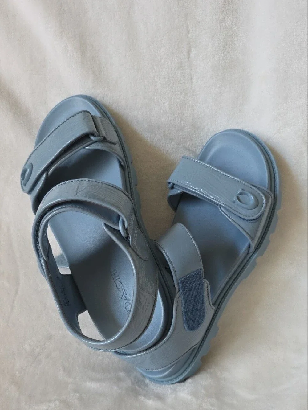 Coach Brynn Women's Chunky Strap Sandals in Blue.